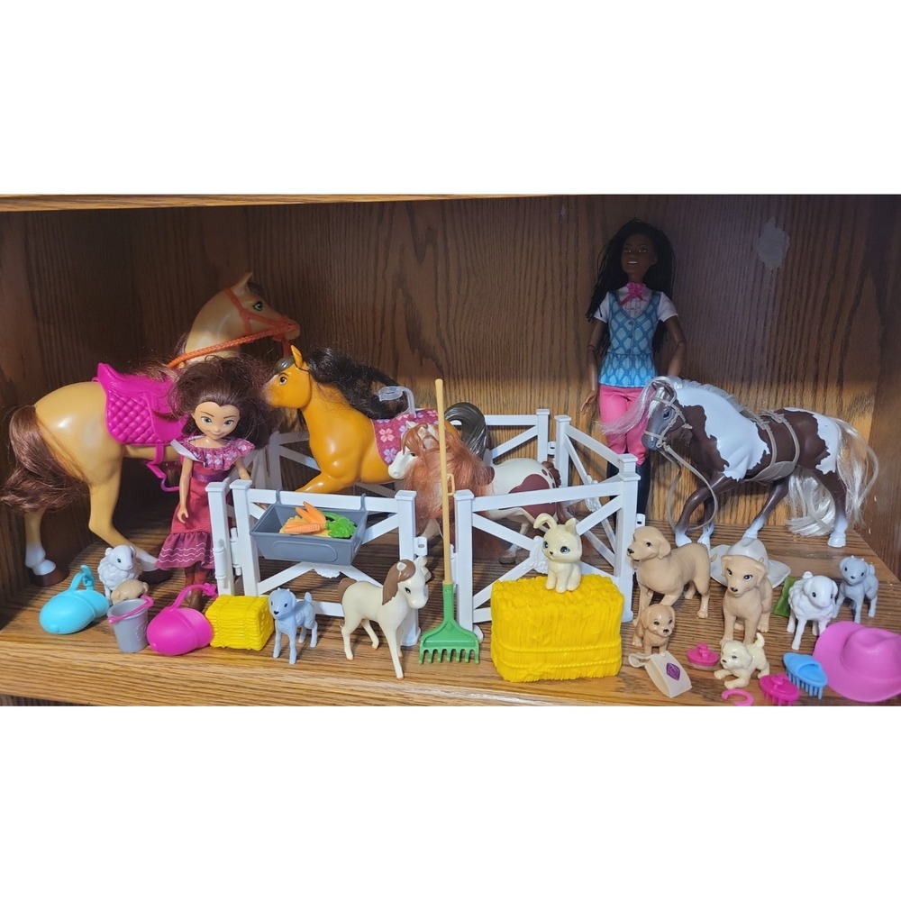 Barbie Doll Huge Lot Horse Pony Animal Farm playset fun!